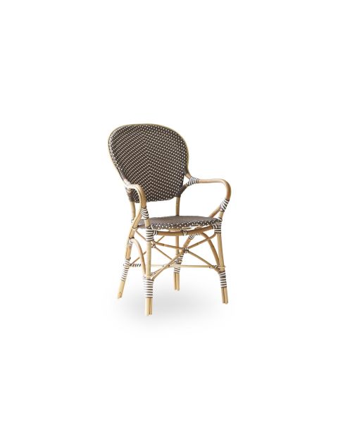 Fauteuil repas Isabelle Tressage cappuccino avec points blancs