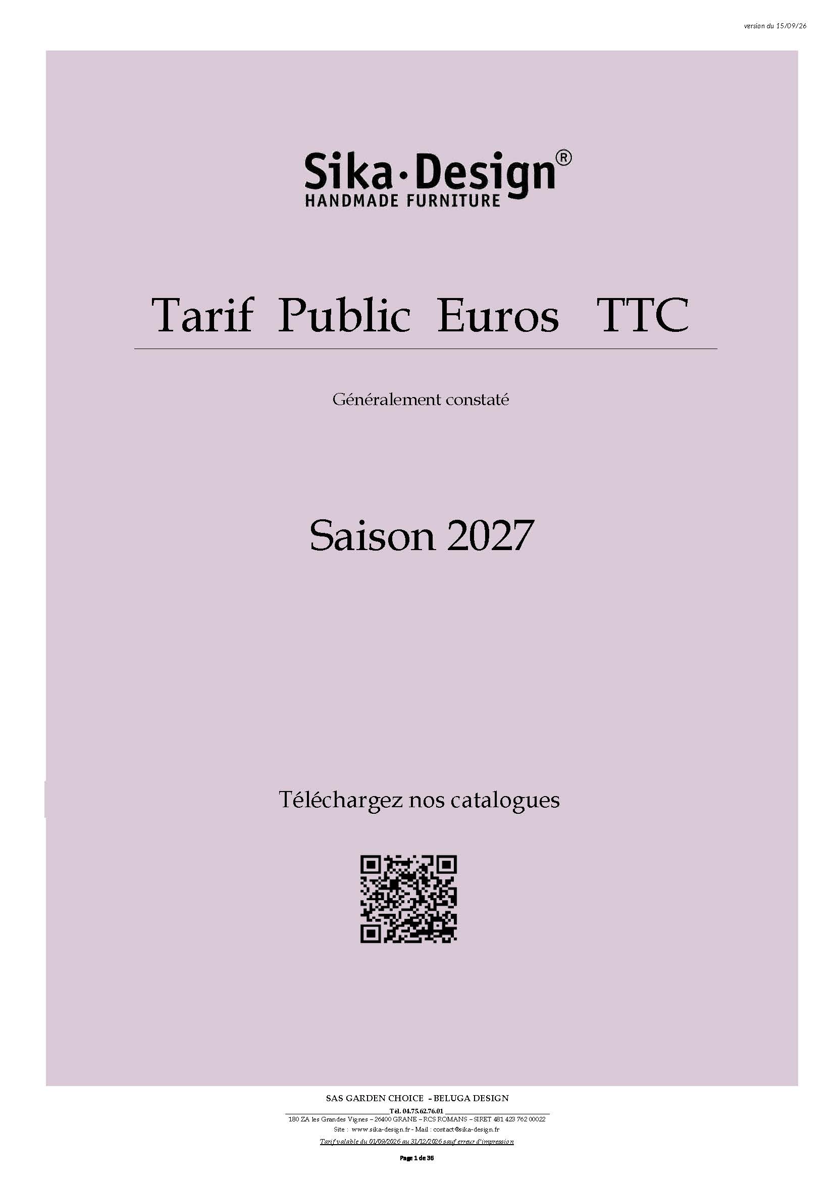 Tarif Public HT
