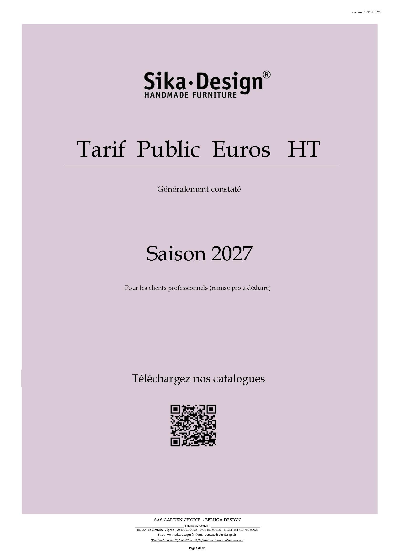 Tarif Public HT